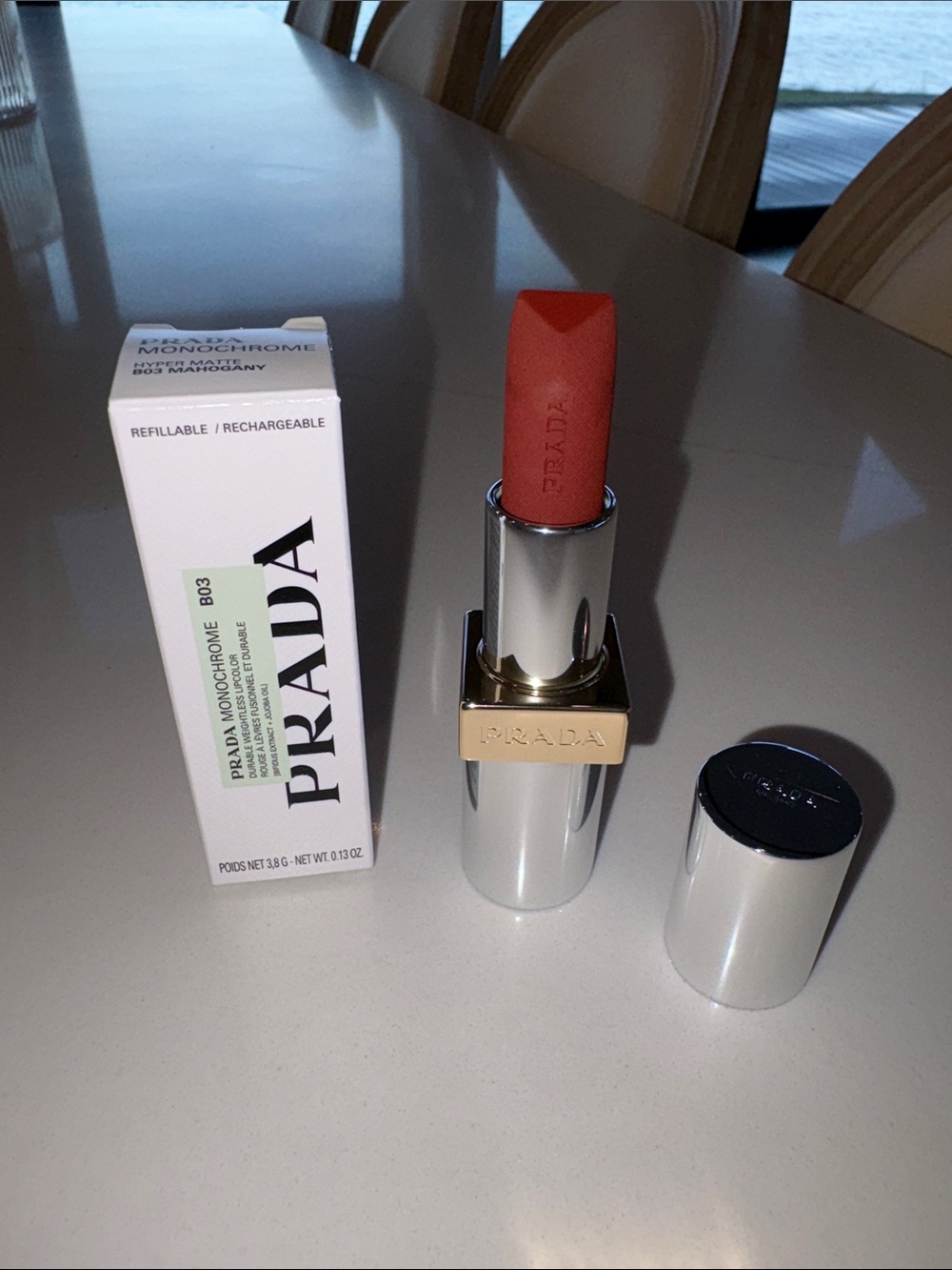 Prada Monochrome Hyper Matte Lipstick in shade B03 Mahogany - Picture 5 of 6